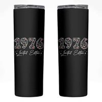 50th Birthday Skinny Tumbler Floral 1976 50 Year Old Birthday Gifts For Women