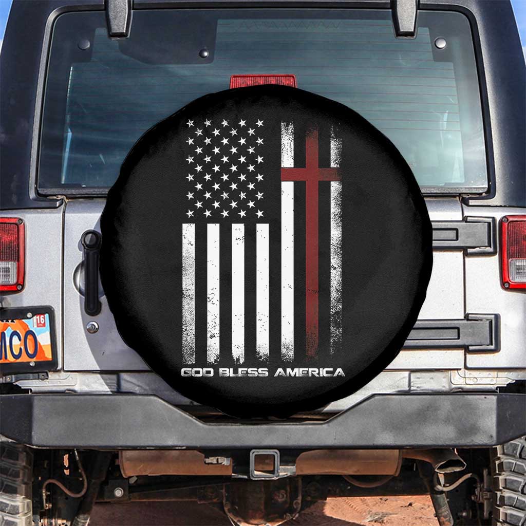 God Bless America Spare Tire Cover America Pride USA US Flag Patriotic 4th of July - Wonder Print Shop