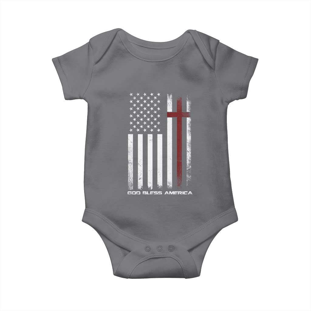 God Bless America Baby Onesie America Pride USA US Flag Patriotic 4th of July - Wonder Print Shop