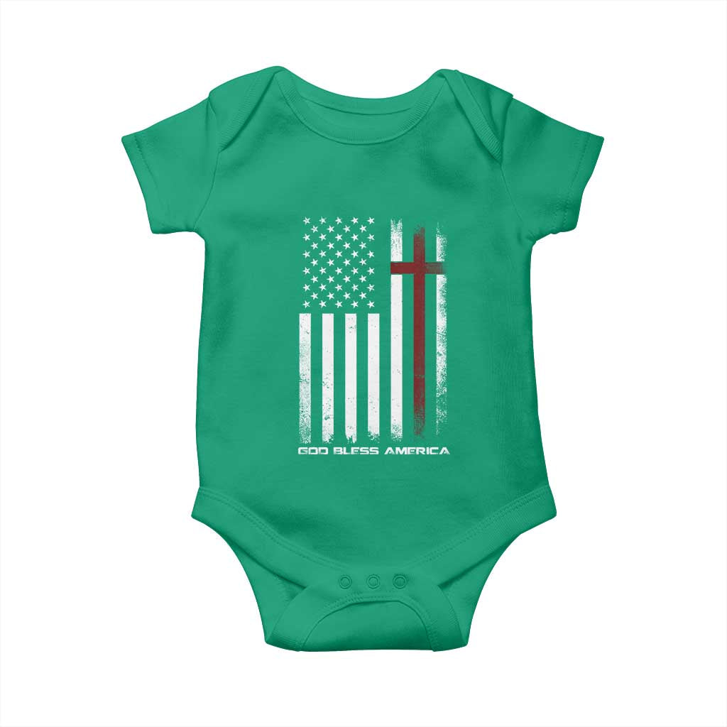 God Bless America Baby Onesie America Pride USA US Flag Patriotic 4th of July - Wonder Print Shop