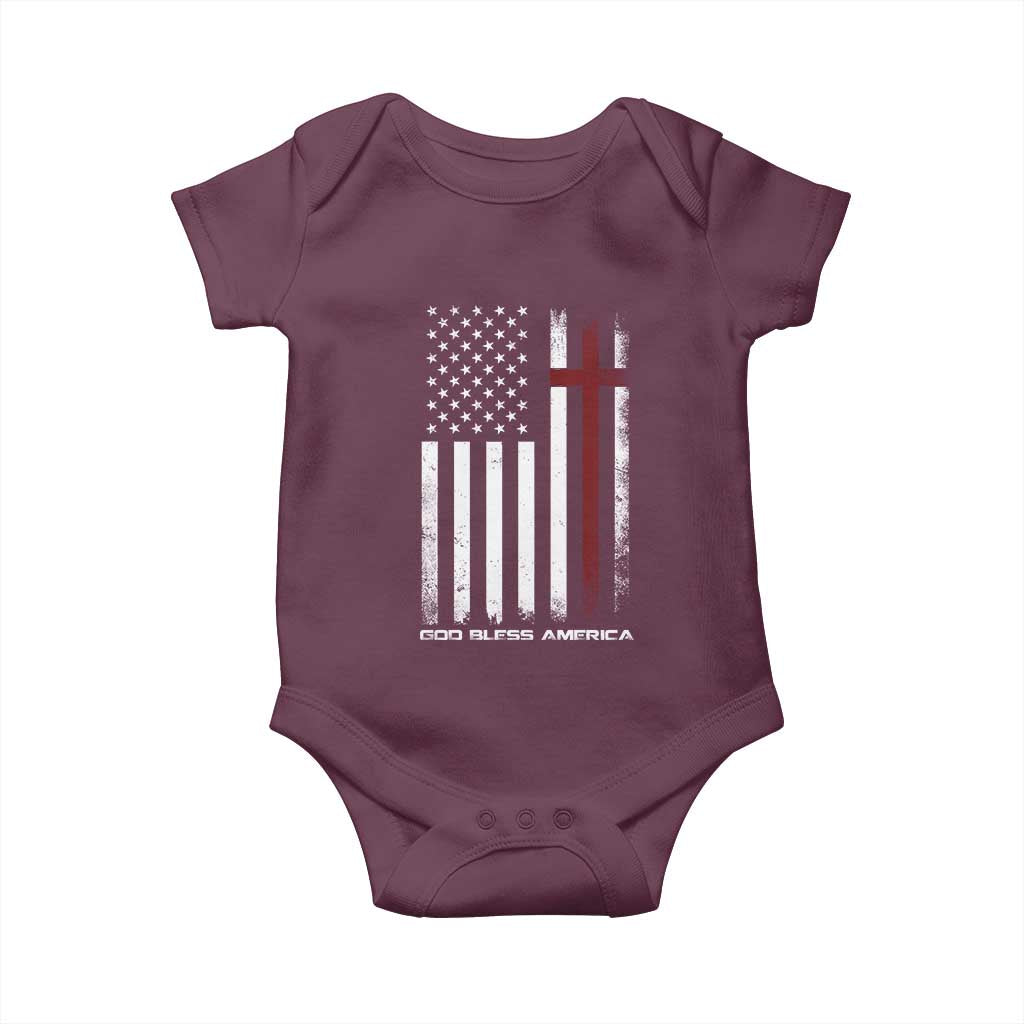 God Bless America Baby Onesie America Pride USA US Flag Patriotic 4th of July - Wonder Print Shop