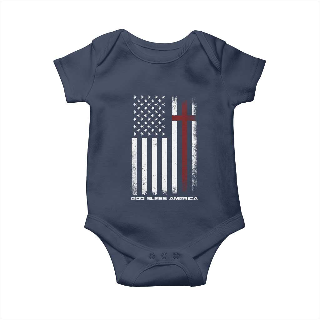 God Bless America Baby Onesie America Pride USA US Flag Patriotic 4th of July - Wonder Print Shop