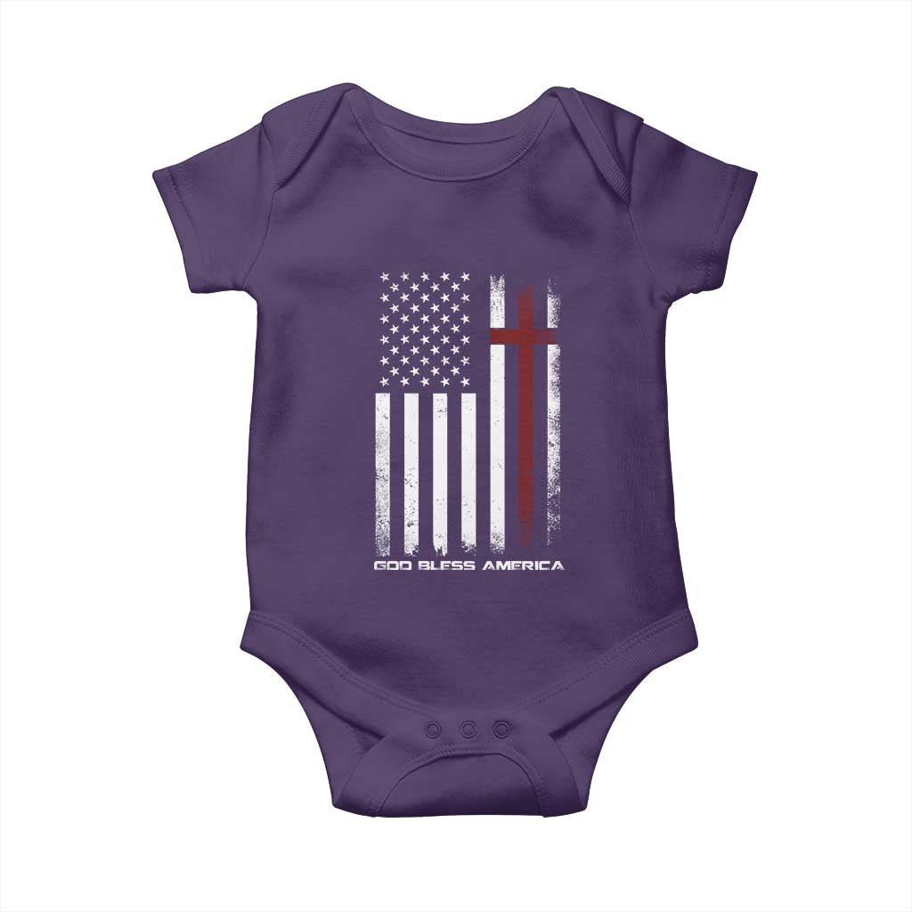 God Bless America Baby Onesie America Pride USA US Flag Patriotic 4th of July - Wonder Print Shop