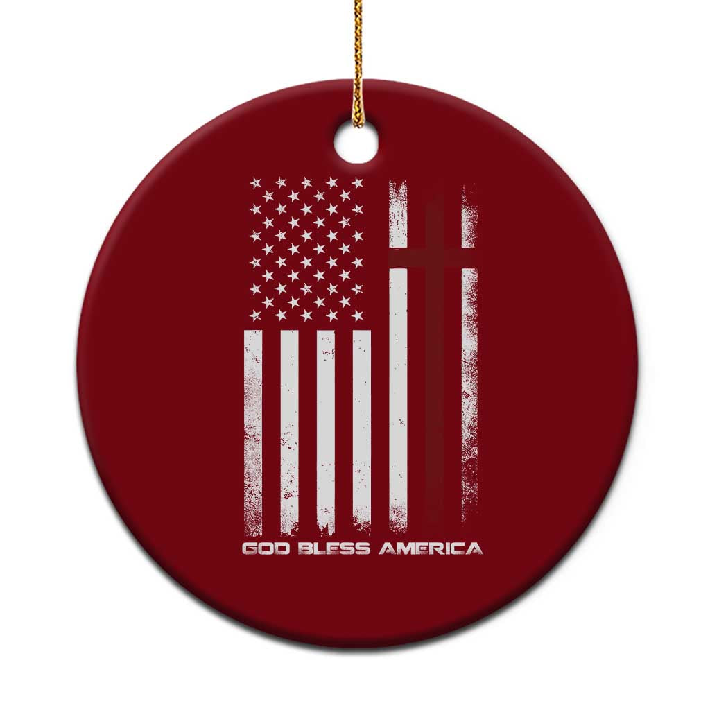 God Bless America Ceramic Ornament America Pride USA US Flag Patriotic 4th of July - Wonder Print Shop