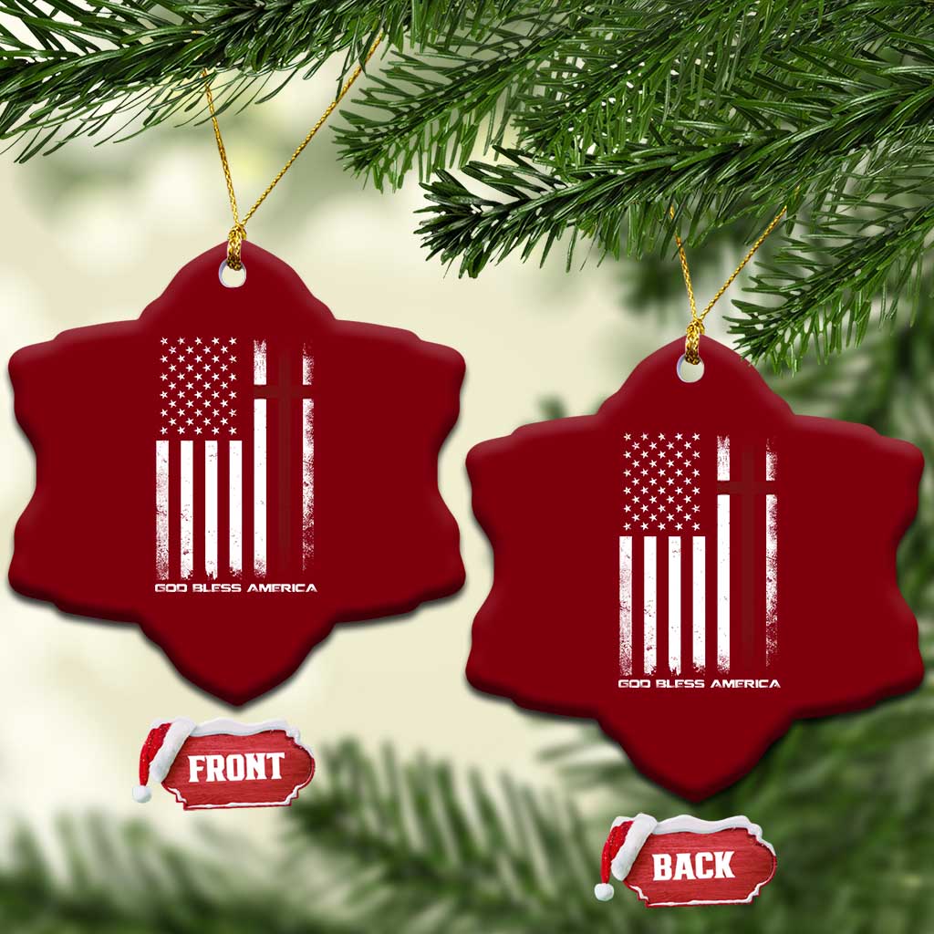 God Bless America Ceramic Ornament America Pride USA US Flag Patriotic 4th of July - Wonder Print Shop