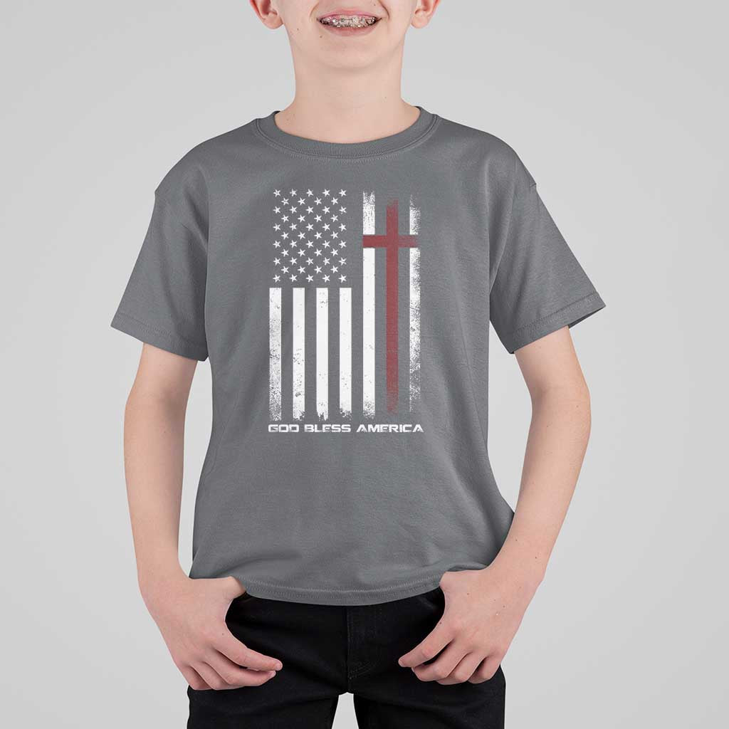 God Bless America T Shirt For Kid America Pride USA US Flag Patriotic 4th of July - Wonder Print Shop