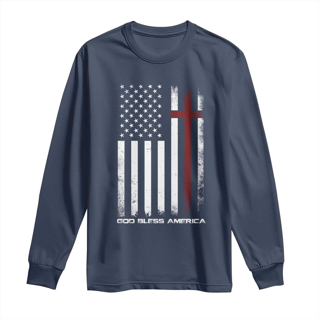 God Bless America Long Sleeve Shirt America Pride USA US Flag Patriotic 4th of July - Wonder Print Shop