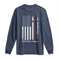 God Bless America Long Sleeve Shirt America Pride USA US Flag Patriotic 4th of July - Wonder Print Shop