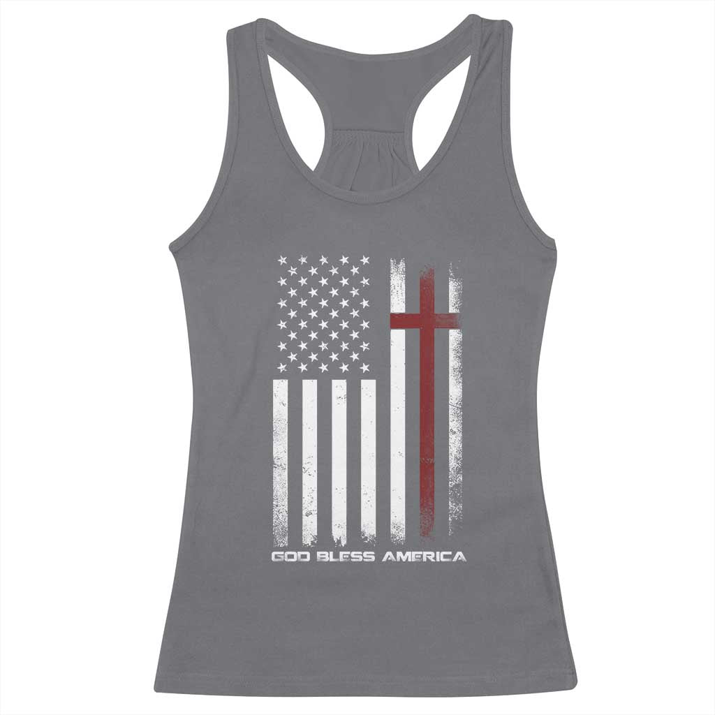 God Bless America Racerback Tank Top America Pride USA US Flag Patriotic 4th of July - Wonder Print Shop