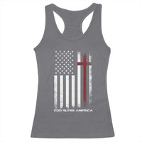 God Bless America Racerback Tank Top America Pride USA US Flag Patriotic 4th of July - Wonder Print Shop