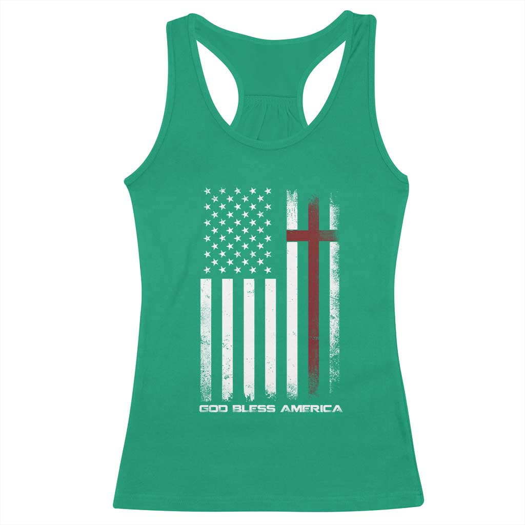 God Bless America Racerback Tank Top America Pride USA US Flag Patriotic 4th of July - Wonder Print Shop