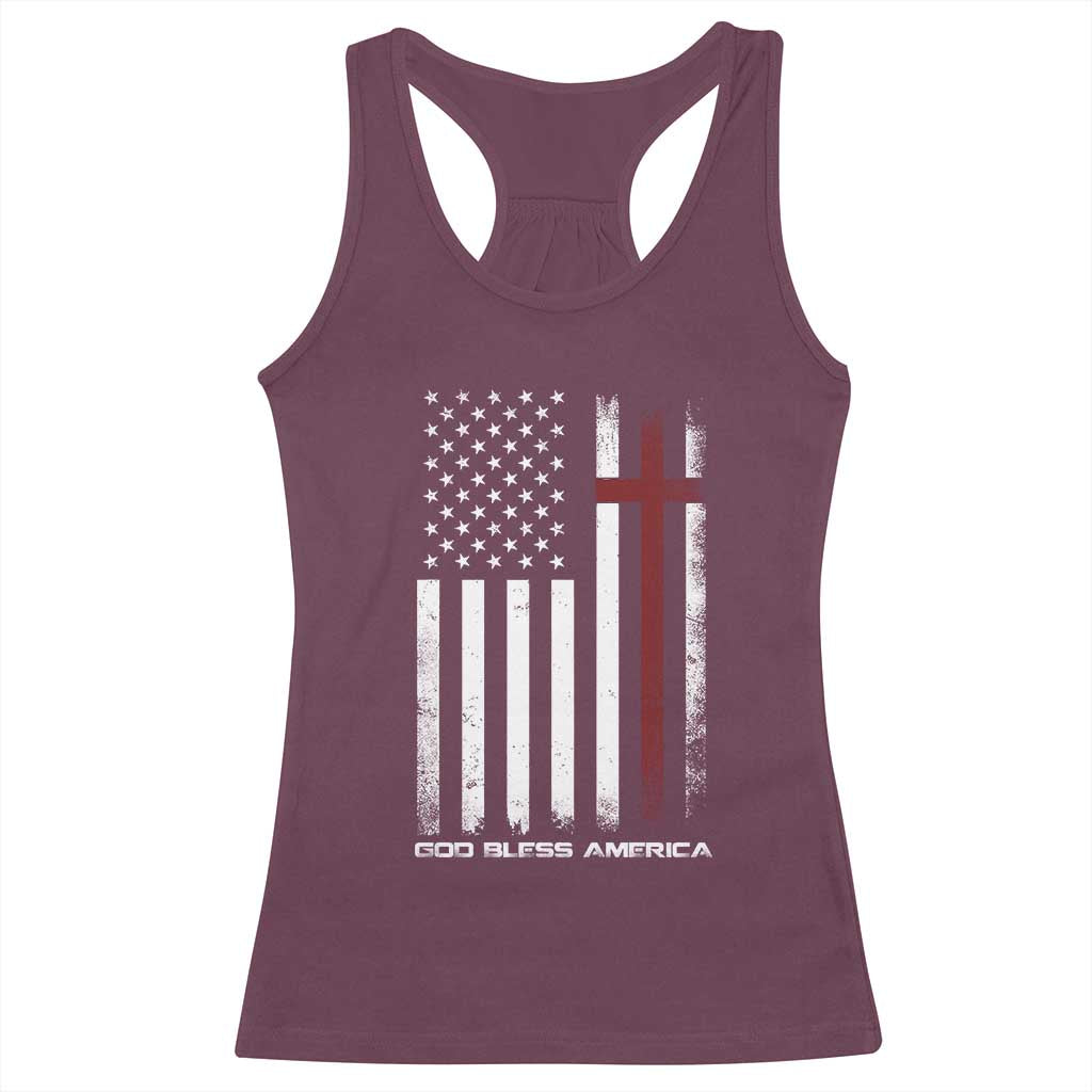 God Bless America Racerback Tank Top America Pride USA US Flag Patriotic 4th of July - Wonder Print Shop