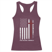 God Bless America Racerback Tank Top America Pride USA US Flag Patriotic 4th of July - Wonder Print Shop