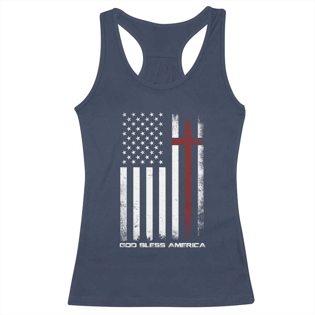 God Bless America Racerback Tank Top America Pride USA US Flag Patriotic 4th of July - Wonder Print Shop