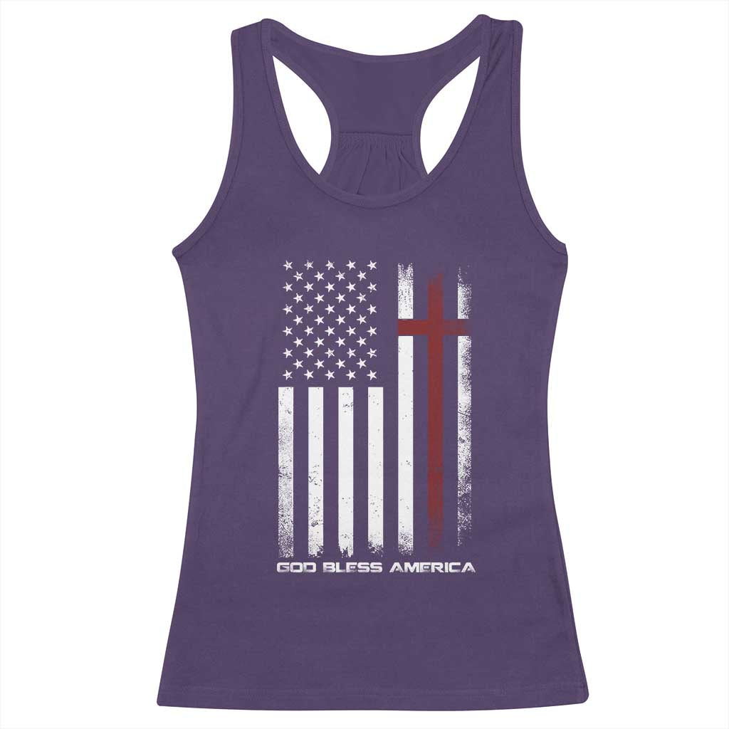God Bless America Racerback Tank Top America Pride USA US Flag Patriotic 4th of July - Wonder Print Shop