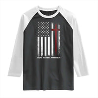 God Bless America Raglan Shirt America Pride USA US Flag Patriotic 4th of July - Wonder Print Shop