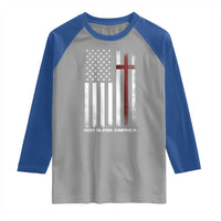 God Bless America Raglan Shirt America Pride USA US Flag Patriotic 4th of July - Wonder Print Shop