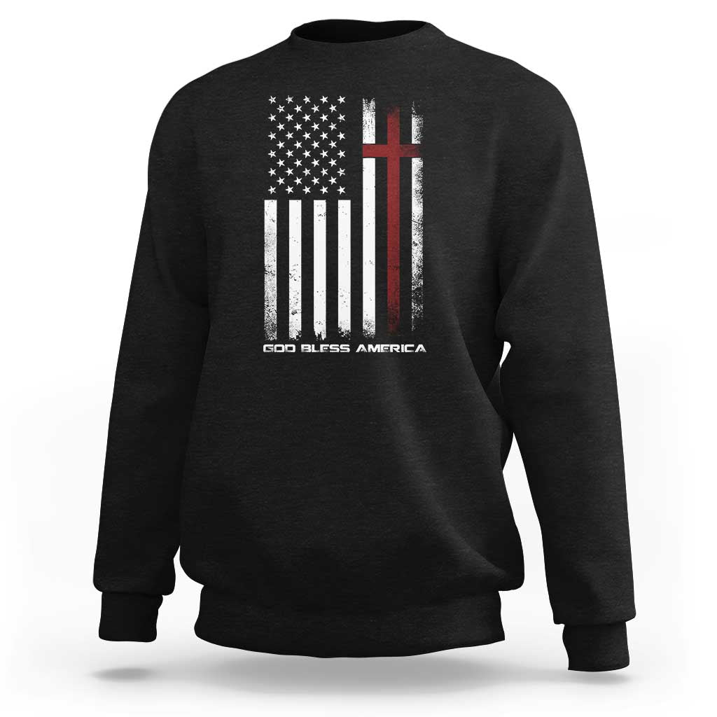 God Bless America Sweatshirt America Pride USA US Flag Patriotic 4th of July - Wonder Print Shop