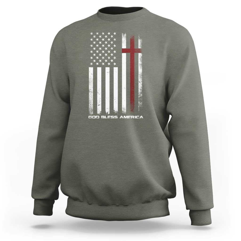 God Bless America Sweatshirt America Pride USA US Flag Patriotic 4th of July - Wonder Print Shop