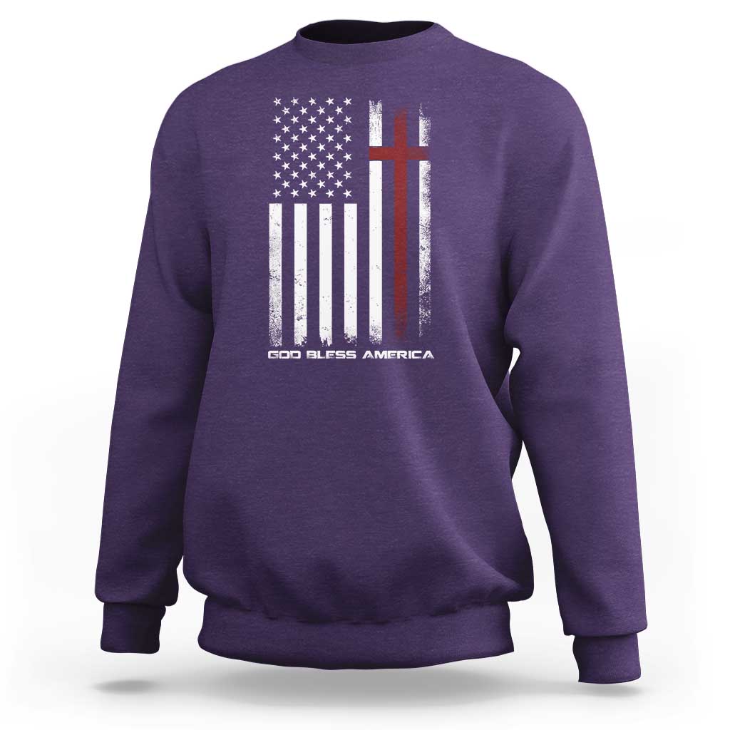 God Bless America Sweatshirt America Pride USA US Flag Patriotic 4th of July - Wonder Print Shop