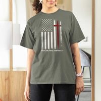 God Bless America T Shirt For Women America Pride USA US Flag Patriotic 4th of July - Wonder Print Shop