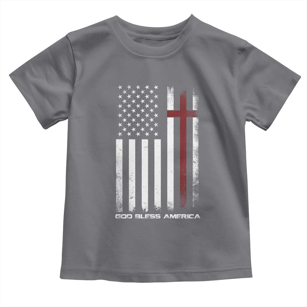 God Bless America Toddler T Shirt America Pride USA US Flag Patriotic 4th of July - Wonder Print Shop