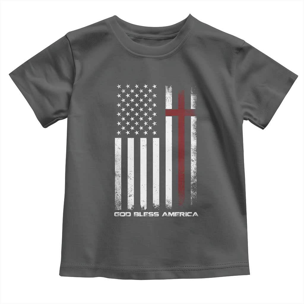 God Bless America Toddler T Shirt America Pride USA US Flag Patriotic 4th of July - Wonder Print Shop