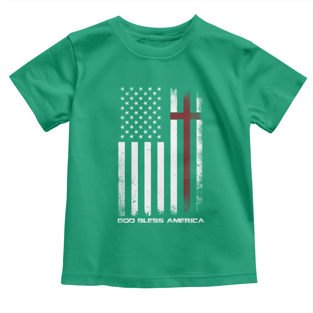 God Bless America Toddler T Shirt America Pride USA US Flag Patriotic 4th of July - Wonder Print Shop