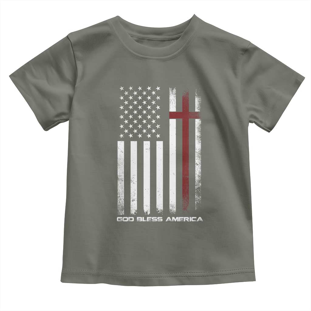 God Bless America Toddler T Shirt America Pride USA US Flag Patriotic 4th of July - Wonder Print Shop
