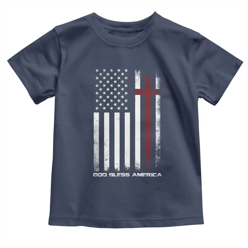 God Bless America Toddler T Shirt America Pride USA US Flag Patriotic 4th of July - Wonder Print Shop