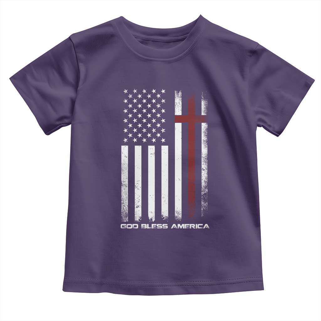 God Bless America Toddler T Shirt America Pride USA US Flag Patriotic 4th of July - Wonder Print Shop
