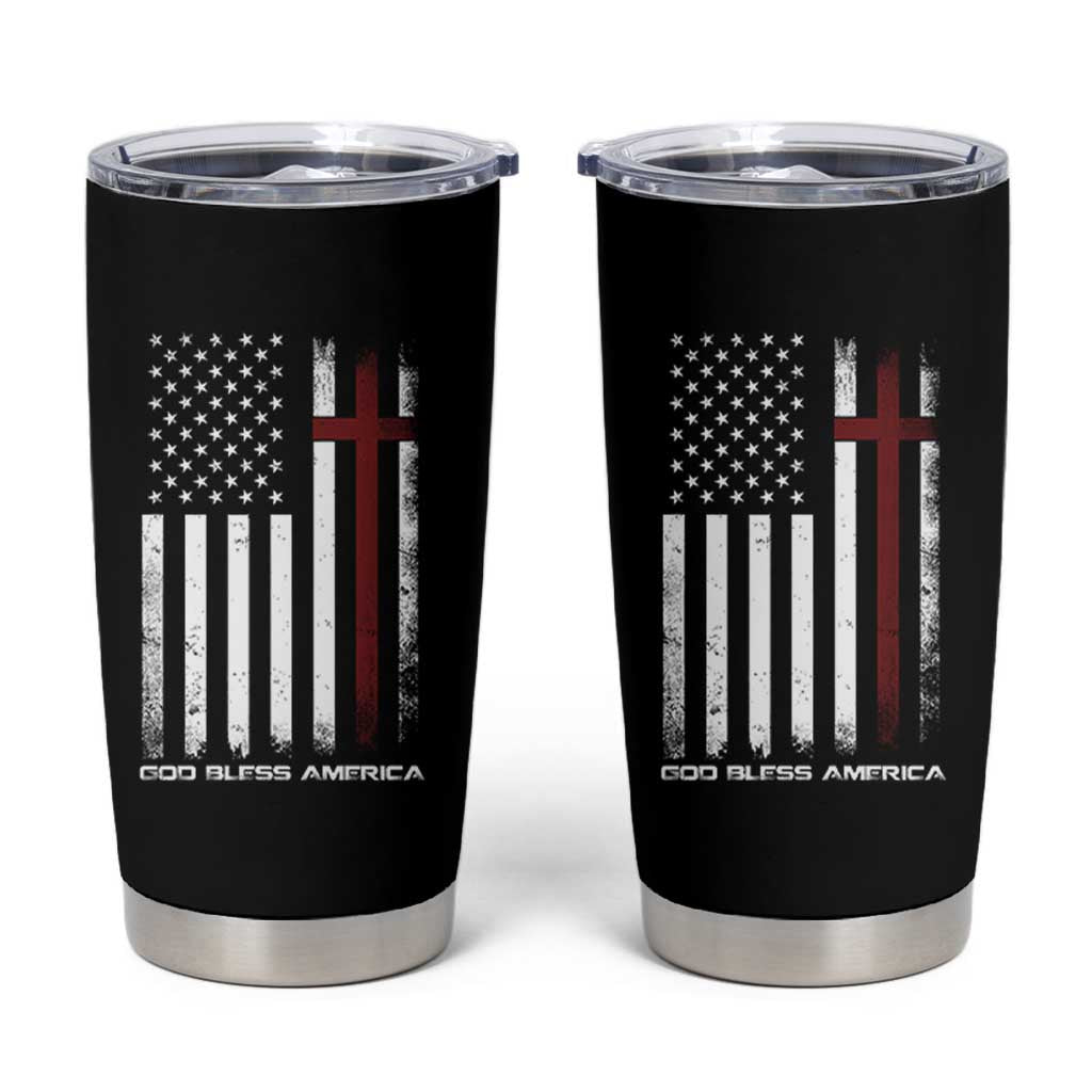 God Bless America Tumbler Cup America Pride USA US Flag Patriotic 4th of July - Wonder Print Shop