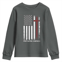 God Bless America Youth Sweatshirt America Pride USA US Flag Patriotic 4th of July - Wonder Print Shop