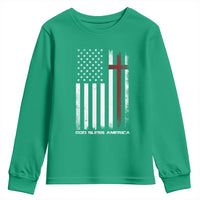 God Bless America Youth Sweatshirt America Pride USA US Flag Patriotic 4th of July - Wonder Print Shop