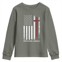 God Bless America Youth Sweatshirt America Pride USA US Flag Patriotic 4th of July - Wonder Print Shop