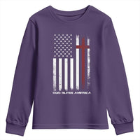 God Bless America Youth Sweatshirt America Pride USA US Flag Patriotic 4th of July - Wonder Print Shop