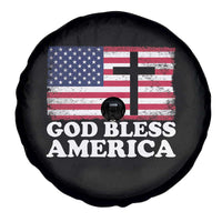 God Bless America Spare Tire Cover Cross USA Flag Patriotic 4th of July Christian - Wonder Print Shop