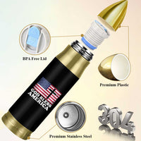 God Bless America Bullet Tumbler Cross USA Flag Patriotic 4th of July Christian - Wonder Print Shop