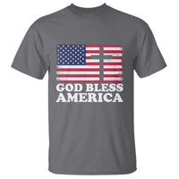 God Bless America T Shirt Cross USA Flag Patriotic 4th of July Christian - Wonder Print Shop