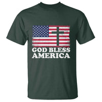 God Bless America T Shirt Cross USA Flag Patriotic 4th of July Christian - Wonder Print Shop