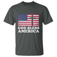 God Bless America T Shirt Cross USA Flag Patriotic 4th of July Christian - Wonder Print Shop