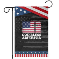 God Bless America Garden Flag Cross USA Flag Patriotic 4th of July Christian