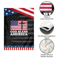 God Bless America Garden Flag Cross USA Flag Patriotic 4th of July Christian