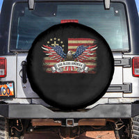 God Bless America Spare Tire Cover Vintage Eagle Christian Cross Flag 4th Of July