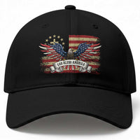 God Bless America Baseball Cap Vintage Eagle Christian Cross Flag 4th Of July