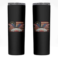 God Bless America Skinny Tumbler Vintage Eagle Christian Cross Flag 4th Of July