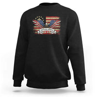 God Bless America Sweatshirt Vintage Eagle Christian Cross Flag 4th Of July