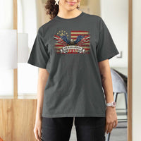 God Bless America T Shirt For Women Vintage Eagle Christian Cross Flag 4th Of July