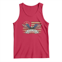 God Bless America Tank Top Vintage Eagle Christian Cross Flag 4th Of July