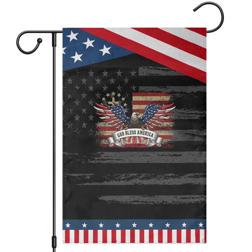 God Bless America Garden Flag Vintage Eagle Christian Cross Flag 4th Of July